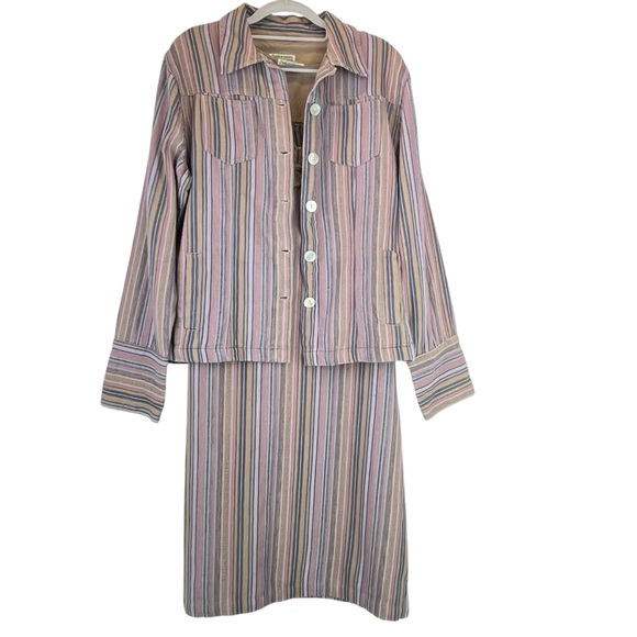 Indigenous One Weave Dress Organic Cotton Artisan-made Striped Earthy Colors M - Picture 10 of 11